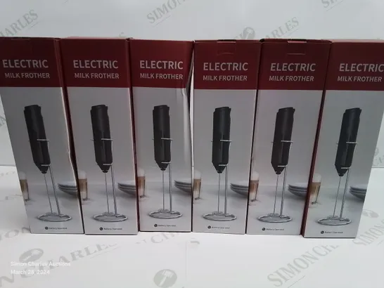 LOT OF 6 BRAND NEW BOXED ELECTRIC MILK FROTHERS