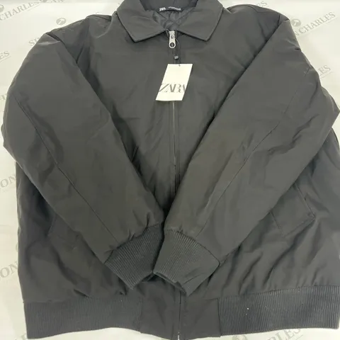 ZARA COLLARED PADDED JACKET IN BLACK SIZE XL