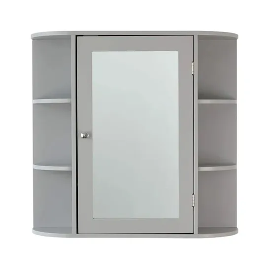 KEELE 66X63CM SURFACE MOUNT MIRRORED CABINET WHITE (1 BOX)