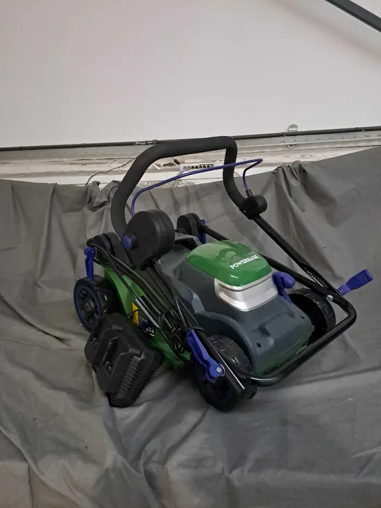 UNBOXED POWER BASE 34CM 40V CORDLESS LAWNMOWER WITH CHARGING DOCK