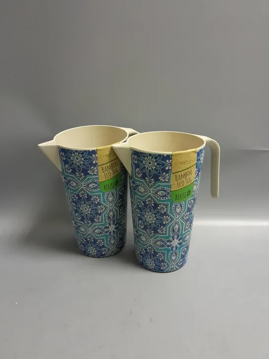 LOT OF 2 BAMBOO ECO JUGS 1.5L