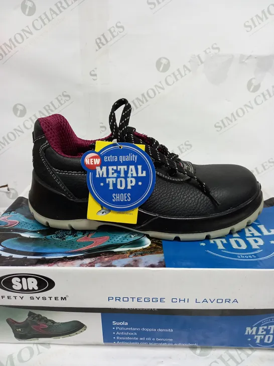 SIR SAFETY SYSTEM METAL TOP BLACK SHOE - SIZE 36