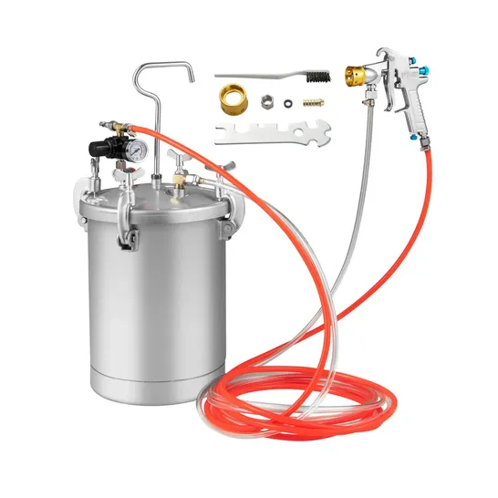 BOXED COSTWAY 15L PRESSURE PAINT TANK WITH SPRAY GUN AND ADJUSTING SPRAY RANGE