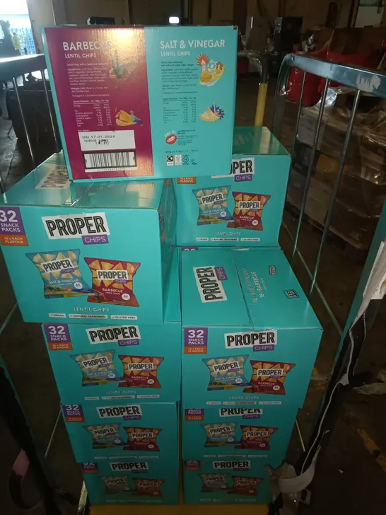 LOT OF 16 32-PACK BOXES OF PROPER CHIPS