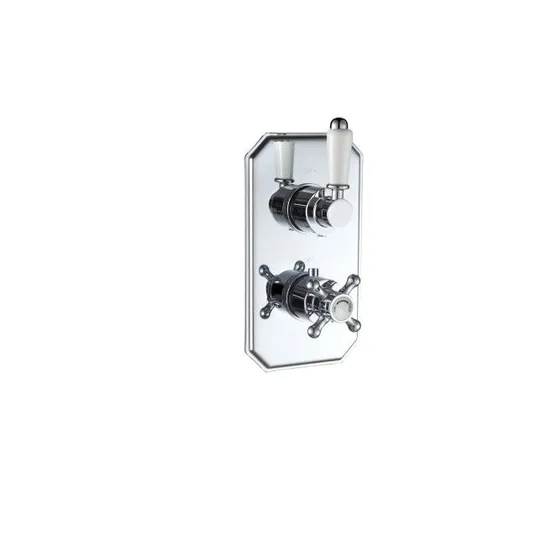 BOXED CAMBRIDGE TRADITIONAL TWIN SHOWER VALVE WITH DIVERTER 2 OUTLETS 