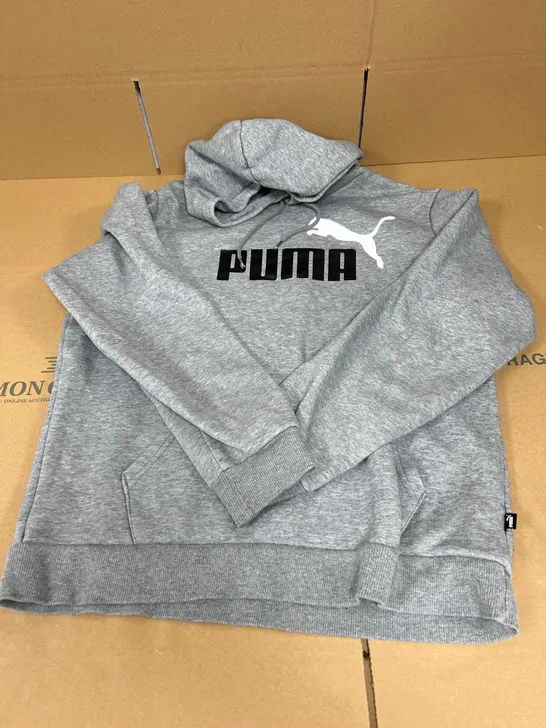 PUMA MEDIUM GREY HEATHER PULLOVER HOODIE 