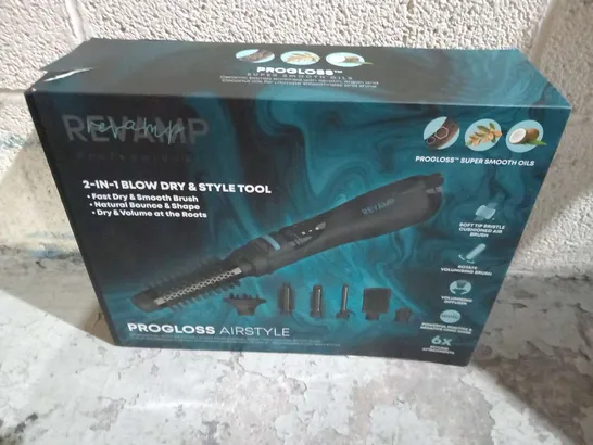 BOXED REVAMP PROFESSIONAL PROGLOSS 1200W AIRSTYLE 2-IN-1 BLOW DRY & STYLE TOOL