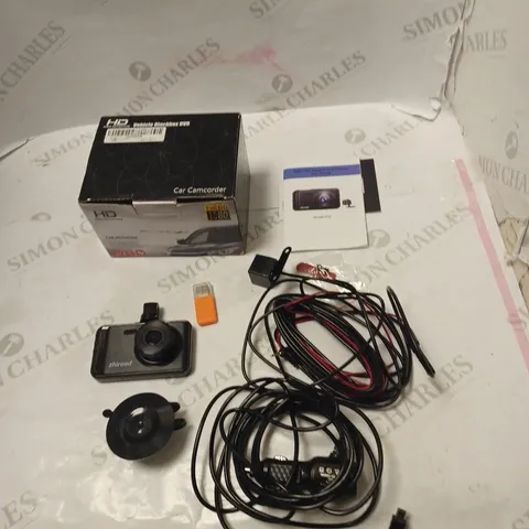 BOXED FULL HD 1080P VEHICLE BLACKBOX DVR WITH MOUNT, POWER ADAPTOR, CABLES, USB STICK AND MANUAL