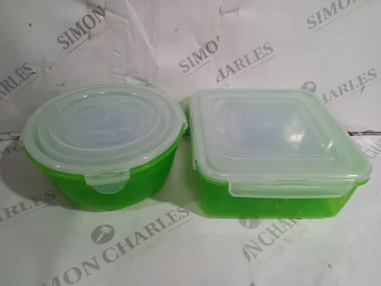 LOCK & LOCK 10PC ROUND & SQUARE 100ML-2.1L CONTAINER SET GREEN