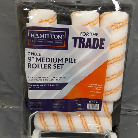 SEALED HAMILTON FOR THE TRADE 7 PIECE 9" ROLLER SET