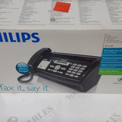 PHILIPS PPF 675E MAGIC 5 ECO VOICE, FAX, TELEPHONE, COPIER, ANSWERING MACHINE AND SMS 