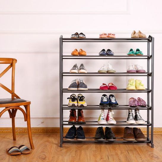 BOXED 20 PAIR STACKABLE SHOE RACK