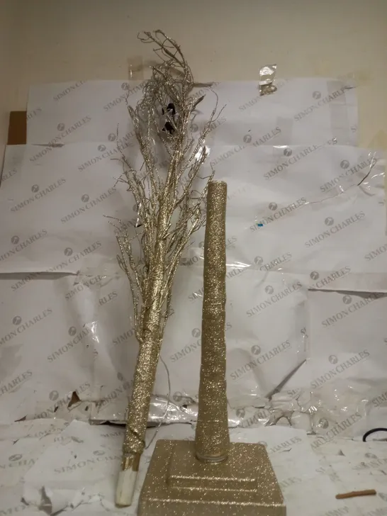 ALISON CORK INDOOR PRE-LIT GLITTER BRANCH TREE 