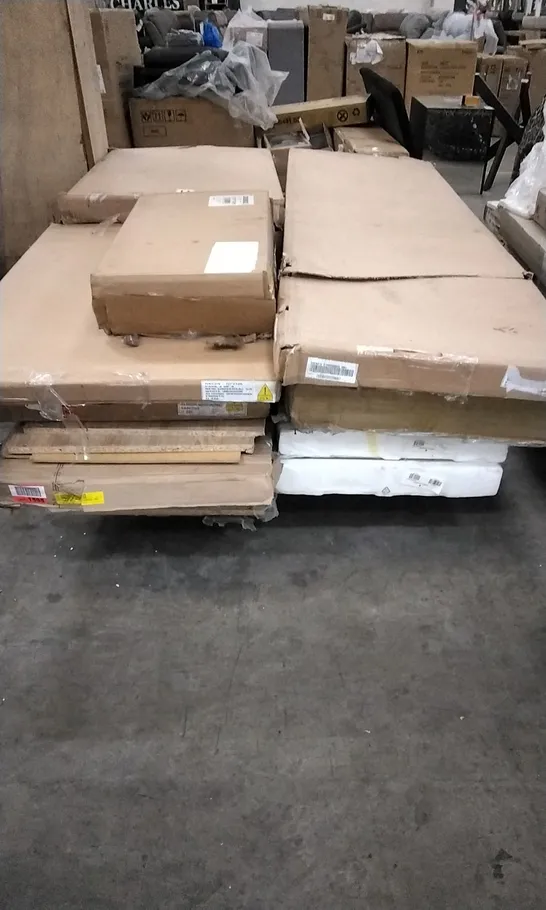 PALLET OF ASSORTED BOXED FURNITURE PARTS FOR WARDROBE, CABINET AND DOOR