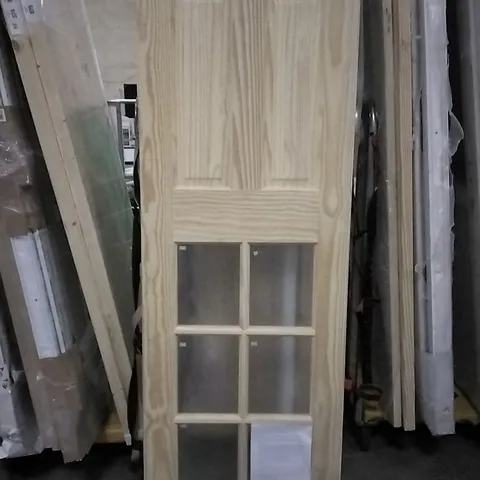 1982MM X 68.5MM 2 WOOD PANEL 6 GLASS PANEL INTERIOR DOOR