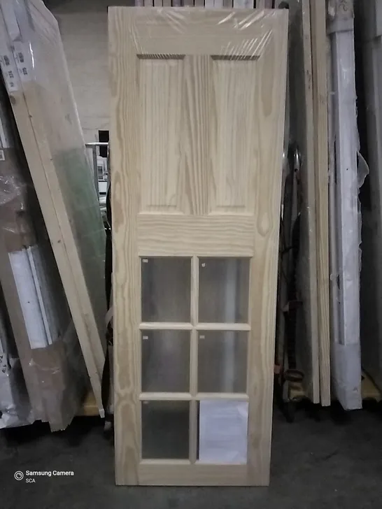 1982MM X 68.5MM 2 WOOD PANEL 6 GLASS PANEL INTERIOR DOOR