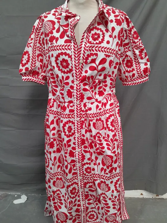 BODEN DRESS IN RED/WHITE UK SIZE 12