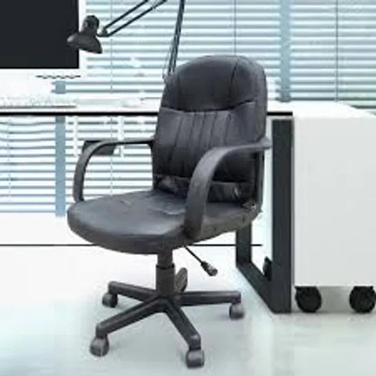 BOXED HOMCOM SWIVEL EXECUTIVE OFFICE CHAIR PU LEATHER COMPUTER DESK CHAIR OFFICE FURNITURE GAMING SEATER - BLACK