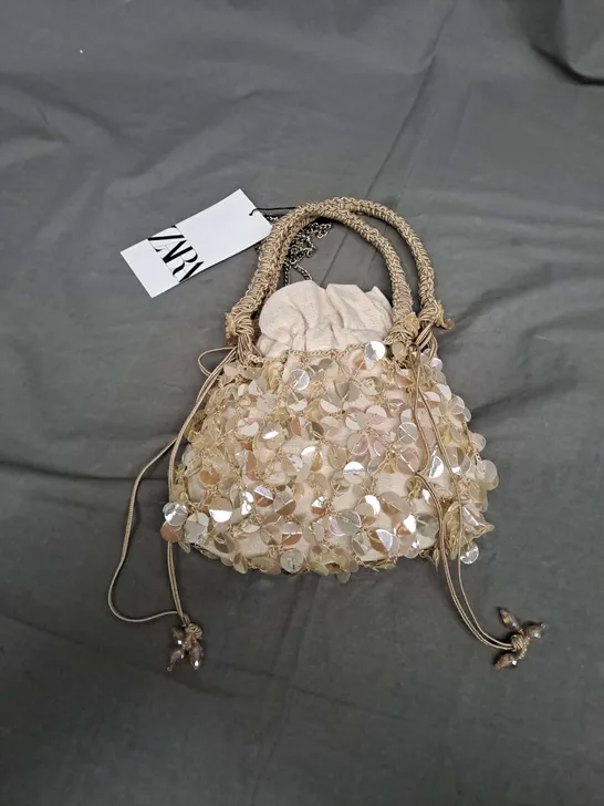 ZARA BEIGE MINI SHORT STRAP BAG