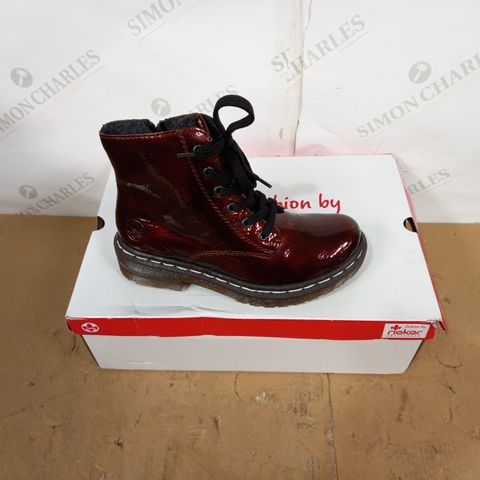 BOXED PAIR OF RIEKER BOOTS - SIZE 36