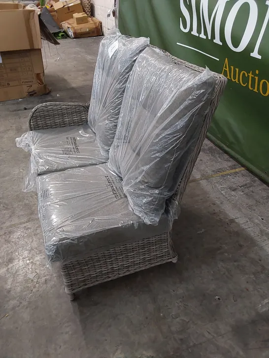 BOXED FIJI LEFT HAND 2 SEAT RATTAN RECLINER IN GREY 