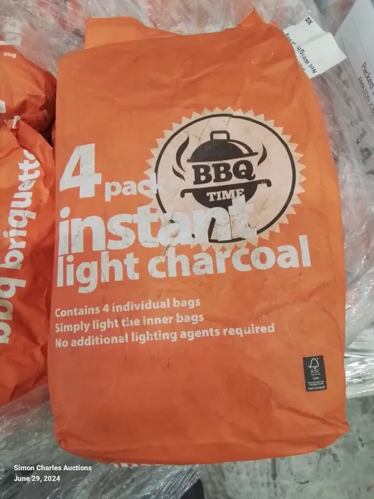 PALLET TO CONTAIN APPROXIMATELY 44 BAGS OF 4 PACK INSTANT LIGHT CHARCOAL BARBECUE BAGS 