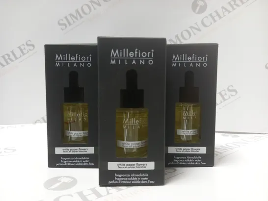 BOX OF 6 X 15ML MILLEFIORI MILANO FRAGRANCE SOLUBLE IN WATER - WHITE PAPER FLOWERS 