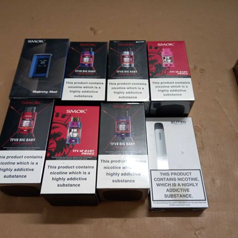 LOT OF APPROXIMATELY 31 ASSORTED VAPING ITEMS TO INCLUDE AMOK TFV8 BIG BABY AND VANDY VAPE PULSE 24