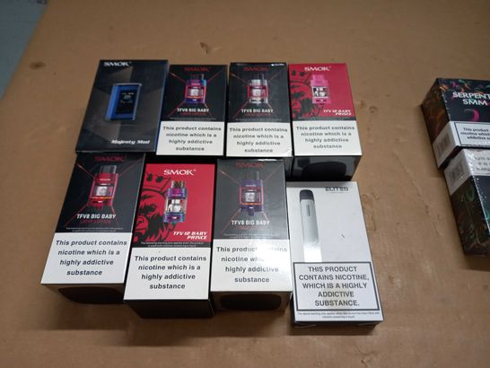 LOT OF APPROXIMATELY 31 ASSORTED VAPING ITEMS TO INCLUDE AMOK TFV8 BIG BABY AND VANDY VAPE PULSE 24