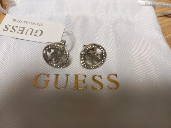 BOXED GUESS STAINLESS STEEL STUD EARRINGS