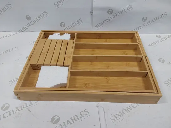 BOXED BAMBOO CUTLERY TRAY ORGANISER 