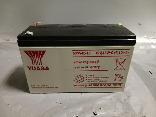 YUASA NPW45-12 LEAD ACID BATTERY - COLLECTION ONLY