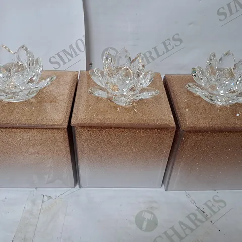 JM BY JULIEN MACDONALD SET OF 3 GLITTER GLASS TRINKET BOXES