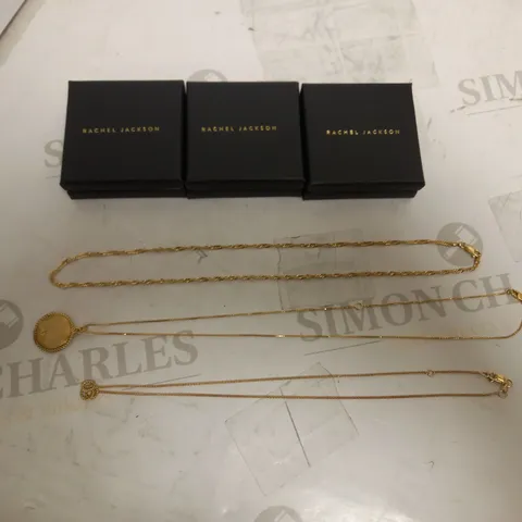 LOT OF 3 RACHEL JACKSON GOLD PLATED NECKLACES