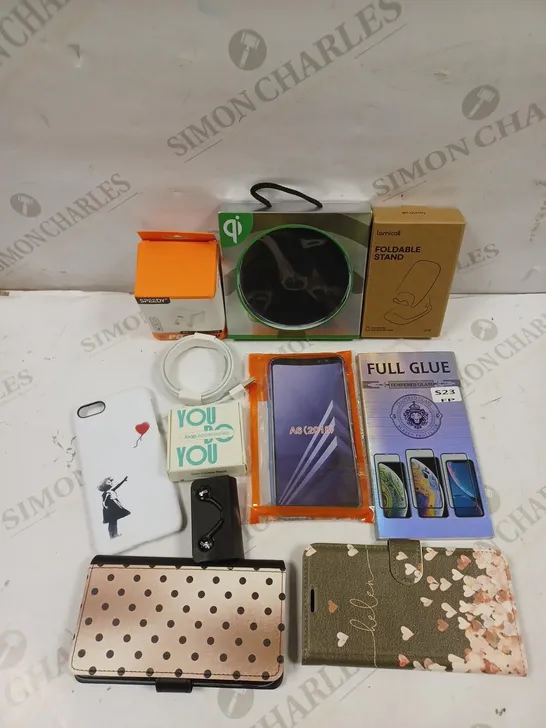 BOX OF APPROXIMATELY 25 ASSORTED MOBILE PHONE/TABLET ACCESSORIES TO INCLUDE FOLDABLE STAND, EARPHONES, TEMPERED GLASS ETC 