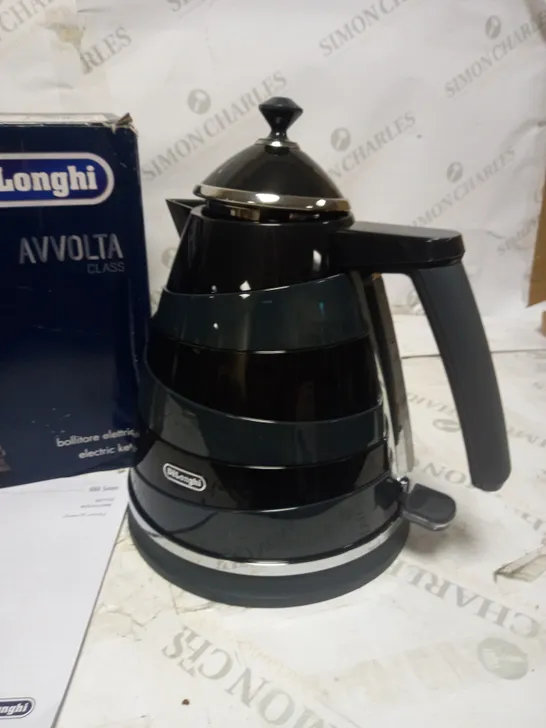 DELONGHI AVVOLTA BLACK/BLUE KETTLE RRP £149.99