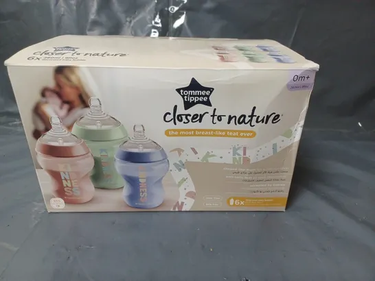 TOMMEE TIPPEE CLOSER TO NATURE DECORATED BABY BOTTLES AGE 0+ MONTHS SET OF 6