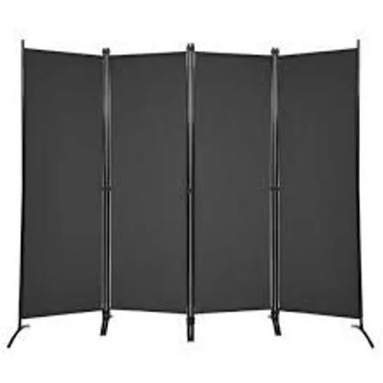 BOXED COSTWAY 4 PANEL BLACK WALL PRIVACY SCREEN