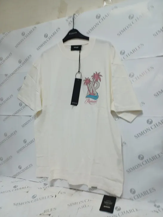 REPRESENT RESORT T-SHIRT FLAT WHITE SIZE LARGE 