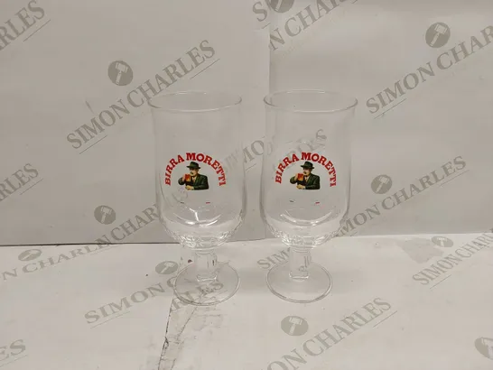 BOX OF 2X BRAND NEW BIRRA MORETTI PINT GLASSES 