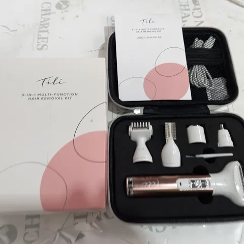 BOXED TILI 5-IN-1 MULTI FUNCTIONAL HAIR REMOVAL KIT IN PINK