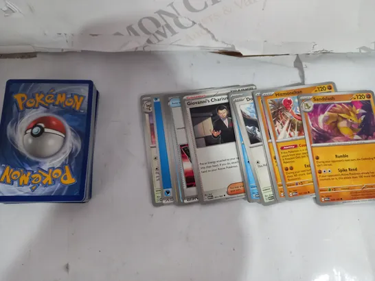 BOX OF APPROX 30 COLLECTABLE POKEMON TRADING CARDS