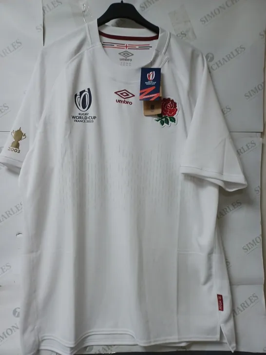 ENGLAND RUGBY WORLD CUP JERSEY WHITE SIZE XXL