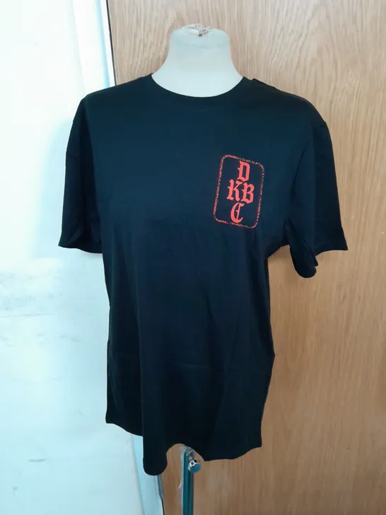 DEADSET KETTLEBELL CLUB SOFT GRAPHIC TEE IN BLACK SIZE L