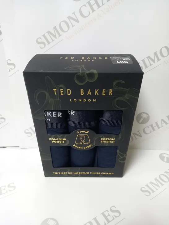 TED BAKER LONDON COTTON STRETCH BOXER BRIEFS - L