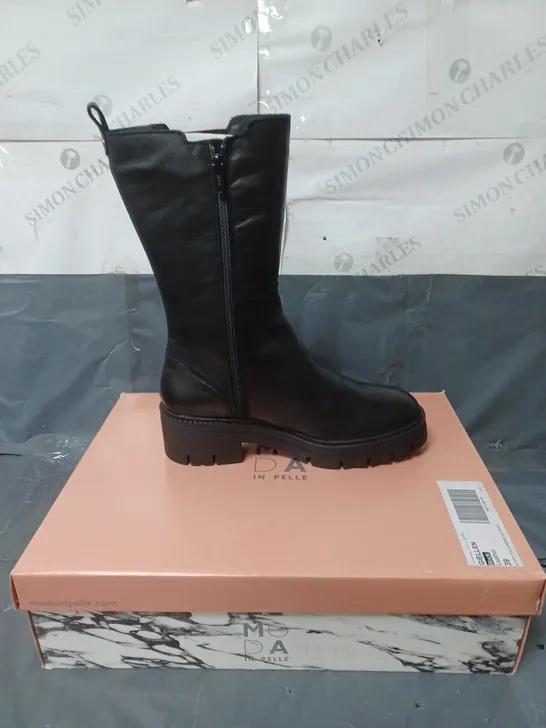 MODA IN PELLE LEATHER BOOTS BLACK SIZE EU 39