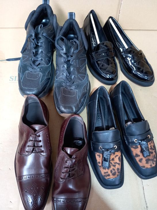 BOX OF MISCELLANEOUS MENS SHOES TO INCL. BROGUES, LOAFERS AND TRAINERS, VARIOUS SIZES