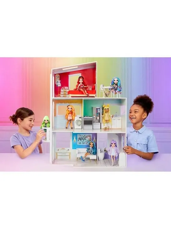 BOXED RAINBOW HIGH 3-STORY WOODEN TOWNHOUSE MAISON PLAY SET - COLLECTION ONLY