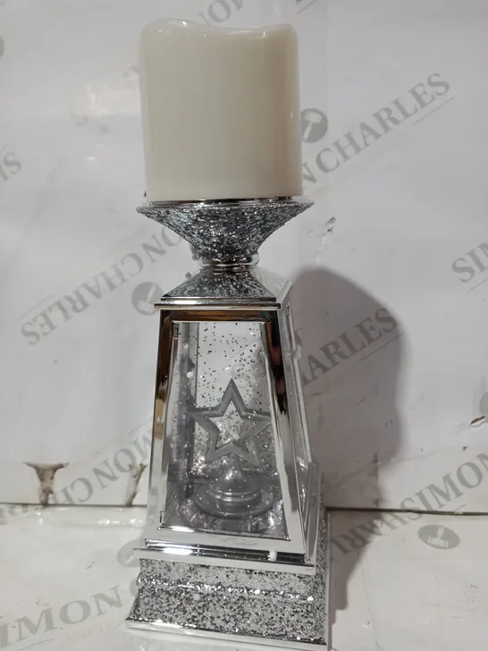 JM BY JULIEN MACDONALD FLAMELESS CANDLE HOLDER WITH SWIRLING GLITTER