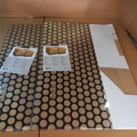 LOT OF 2 2-PACKS OF LARGE CARTON BOXES IN GOLD SPOT - 43X32X32CM